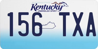 KY license plate 156TXA