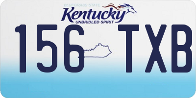 KY license plate 156TXB
