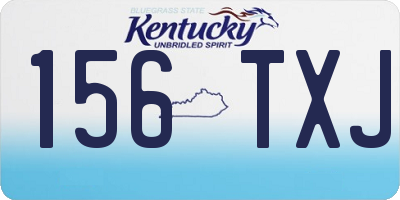 KY license plate 156TXJ