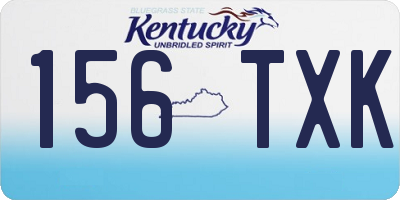 KY license plate 156TXK