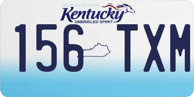 KY license plate 156TXM