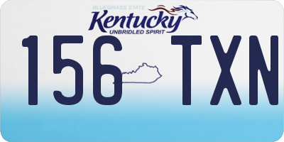 KY license plate 156TXN