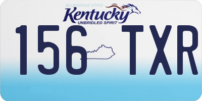 KY license plate 156TXR