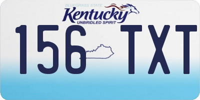 KY license plate 156TXT