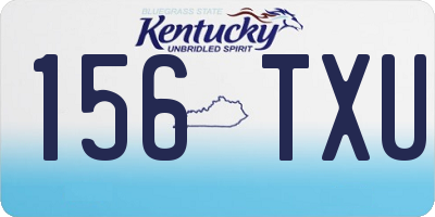 KY license plate 156TXU