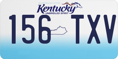 KY license plate 156TXV