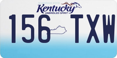 KY license plate 156TXW