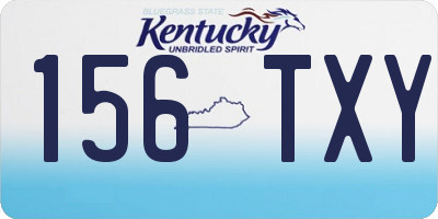 KY license plate 156TXY