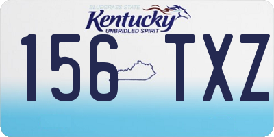 KY license plate 156TXZ
