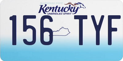 KY license plate 156TYF