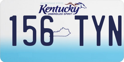 KY license plate 156TYN