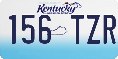 KY license plate 156TZR