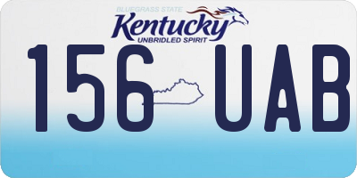 KY license plate 156UAB
