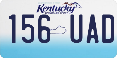KY license plate 156UAD