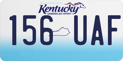 KY license plate 156UAF