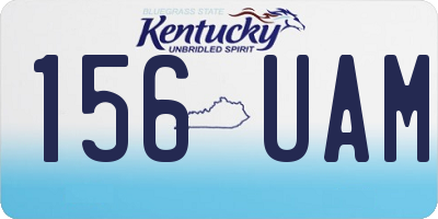 KY license plate 156UAM