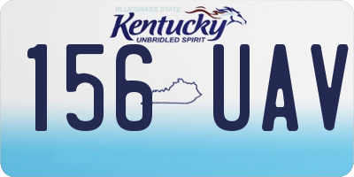 KY license plate 156UAV
