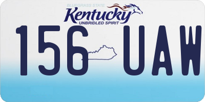KY license plate 156UAW