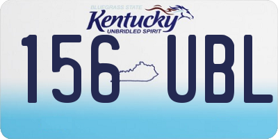 KY license plate 156UBL