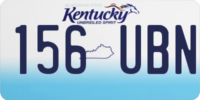 KY license plate 156UBN