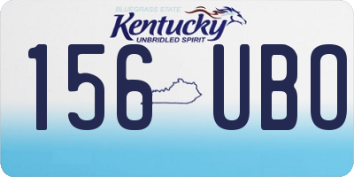 KY license plate 156UBO
