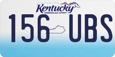 KY license plate 156UBS