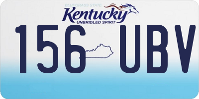 KY license plate 156UBV