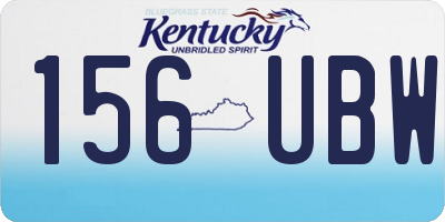 KY license plate 156UBW