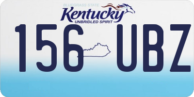 KY license plate 156UBZ