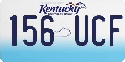 KY license plate 156UCF