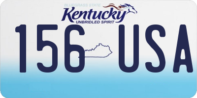 KY license plate 156USA