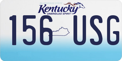 KY license plate 156USG