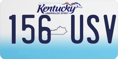 KY license plate 156USV