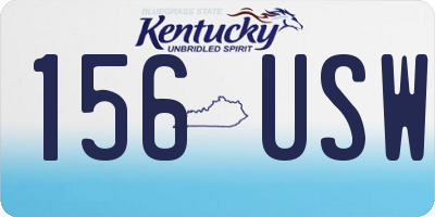 KY license plate 156USW