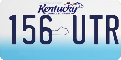 KY license plate 156UTR