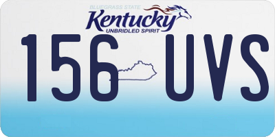 KY license plate 156UVS