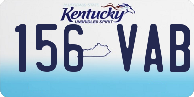 KY license plate 156VAB