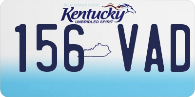 KY license plate 156VAD