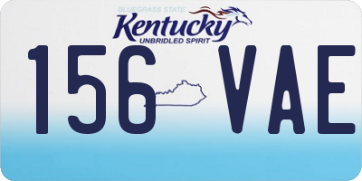 KY license plate 156VAE
