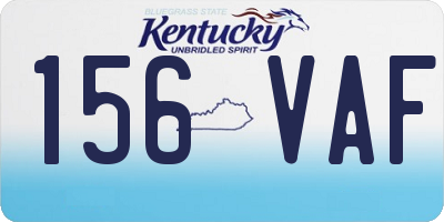 KY license plate 156VAF