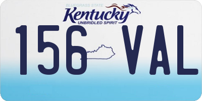 KY license plate 156VAL