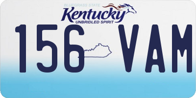 KY license plate 156VAM