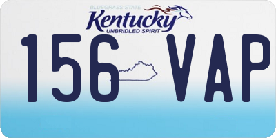 KY license plate 156VAP