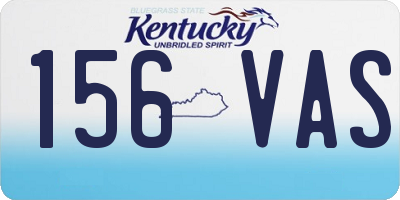 KY license plate 156VAS