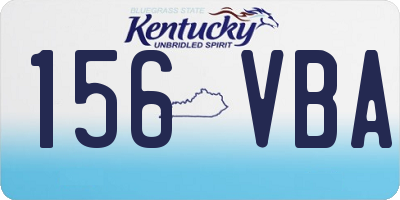 KY license plate 156VBA