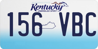 KY license plate 156VBC