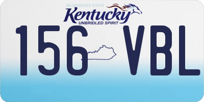KY license plate 156VBL