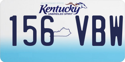 KY license plate 156VBW