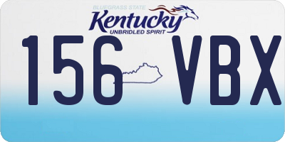 KY license plate 156VBX