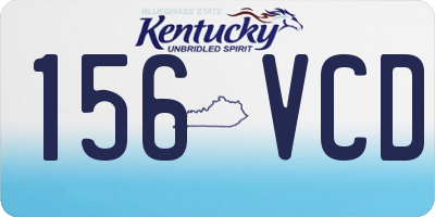 KY license plate 156VCD